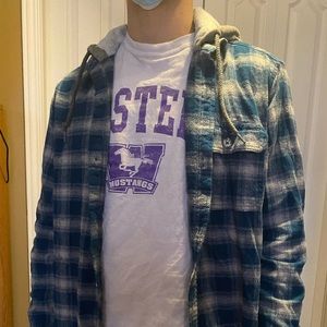 george blue plaid flannel